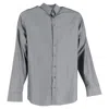 Giorgio Armani Diagonal Striped Long Sleeve Shirt In Grey Cotton In Gray
