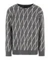 Giorgio Armani Diamond-intarsia Jumper In Black