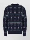 Giorgio Armani Geometric-jacquard Sweater In Blue