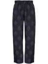 Giorgio Armani Geometrically Printed Crepe Trousers In Black