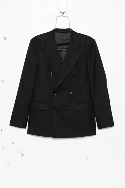 Giorgio Armani Double-breasted Blazer In Black