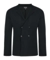 Giorgio Armani Wool Double-breasted Blazer In Black