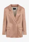 Giorgio Armani Double-breasted Blazer In Brown
