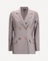 Giorgio Armani Pinstripe Double-breasted Blazer In Brown