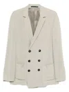 Giorgio Armani Double-breasted Blazer In Neutrals