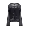 Giorgio Armani Women Double-breasted Cardigan And Top In A Wool And Mohair Blend Twin-set In Black