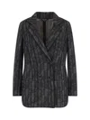 Giorgio Armani Double-breasted Cashmere And Viscose Blazer In Black