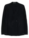 Giorgio Armani Double-breasted Cashmere Blazer In Blue