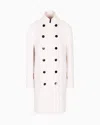 Giorgio Armani Double-breasted Cashmere Double Cloth Coat In Neutral