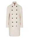 Giorgio Armani Double-breasted Coat In Neutral