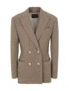 Giorgio Armani Double-breasted Jacket In Cashmere And Silk In Au Moon Rock