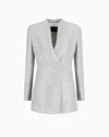 Giorgio Armani Jacquard Jacket Geometry Micropaillettes In Gray