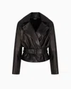 Giorgio Armani Double-breasted Jacket In Plonge Nappa Leather