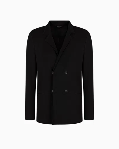 Giorgio Armani Double Breasted Jackets In Black