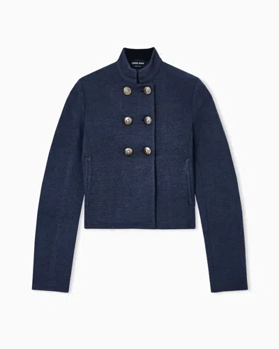 Giorgio Armani Double Breasted Jackets In Blue