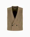 Giorgio Armani Double-breasted Linen And Lyocell Waistcoat