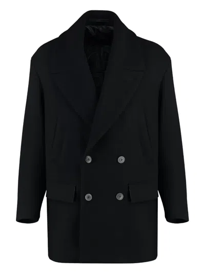 GIORGIO ARMANI DOUBLE-BREASTED NOTCHED-LAPEL COAT