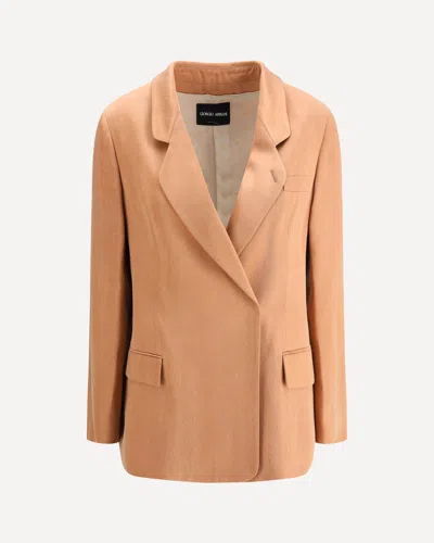 GIORGIO ARMANI DOUBLE-BREASTED SATIN BLAZER