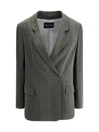 Giorgio Armani Women Double-breasted Satin Blazer In Multicolor