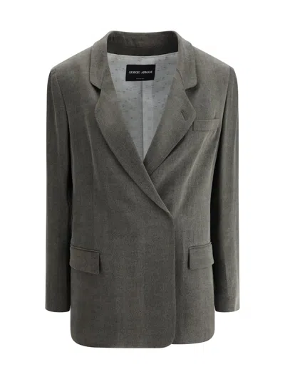 GIORGIO ARMANI DOUBLE-BREASTED SATIN BLAZER