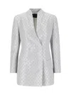 Giorgio Armani Sequin-embellished Blazer In Gray