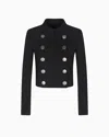 Giorgio Armani Double-breasted Short Jacket In Black