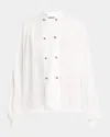 Giorgio Armani Double-breasted Silk Blouse