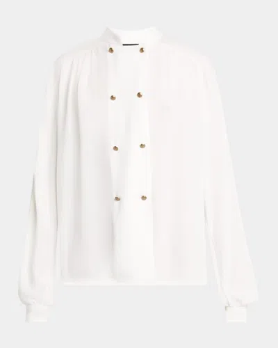 GIORGIO ARMANI DOUBLE-BREASTED SILK BLOUSE