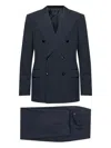 Giorgio Armani Pinstripe Suit In Blue