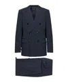 Giorgio Armani Pinstripe Suit In Blue