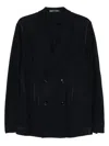 Giorgio Armani Double-breasted Tailored Cashmere Jacket In Black