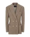 Giorgio Armani Seersucker Cashmere Double-breast Blazer In Gray