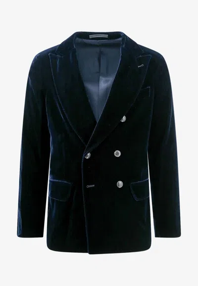 GIORGIO ARMANI DOUBLE-BREASTED VELVET BLAZER