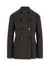 Giorgio Armani Double-breasted Virgin Wool Blazer In Black