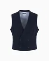 Giorgio Armani Double-breasted Waistcoat In Virgin Wool And Silk