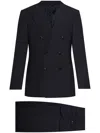 Giorgio Armani Double-breasted Wool Suit In Blue