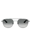 Giorgio Armani Double-bridge Design Sunglasses In Gray