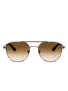 Giorgio Armani Double-bridge Sunglasses In Blue