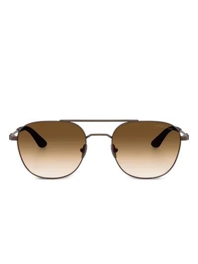 Giorgio Armani Double-bridge Sunglasses In Blue