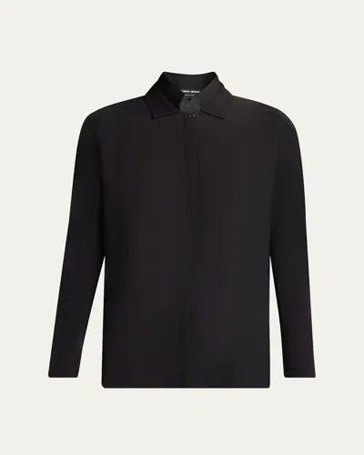 Giorgio Armani Double-collar Silk Georgette Blouse