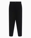 Giorgio Armani Double-darted Velvet Trousers In Black