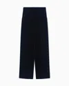 Giorgio Armani Double-darted Velvet Trousers In Blue
