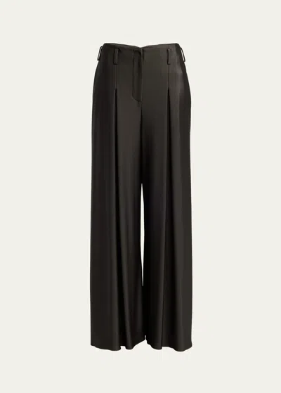 GIORGIO ARMANI DOUBLE JERSEY FLOWY PLEATED TROUSERS