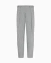 Giorgio Armani Double-pleat Trousers In Chevron Linen And Virgin Wool