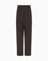 Giorgio Armani Double-pleat Trousers In Stretch Virgin Wool In Brown