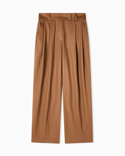 Giorgio Armani Double-pleat, Vicuña Wool Trousers In Brown