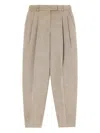 Giorgio Armani Double-pleats Trousers In Neutral