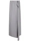 Giorgio Armani Double Satin Silk Skirt In Grey