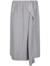 Giorgio Armani Double Satin Silk Skirt In Grey
