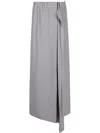 Giorgio Armani Double Satin Silk Skirt In Grey